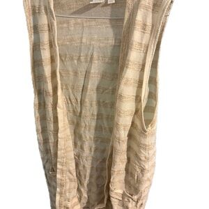 New York & Company Beige and Cream Knit Vest